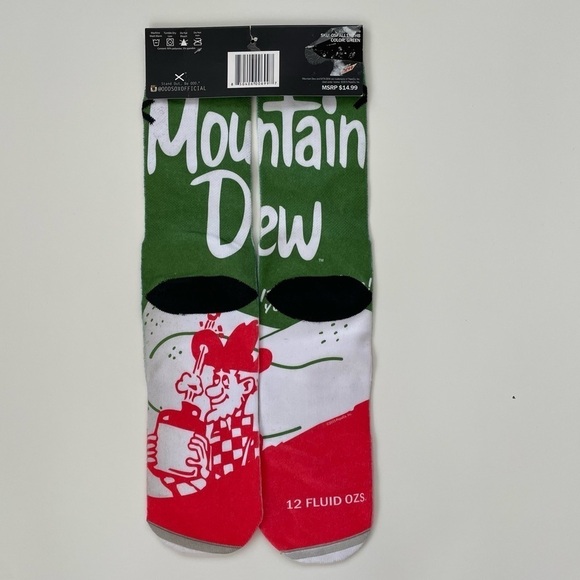 ODD SOX Retro Vintage Mountain Dew Socks Fits Men Size 6-13 New with Tags NWT - Picture 2 of 4